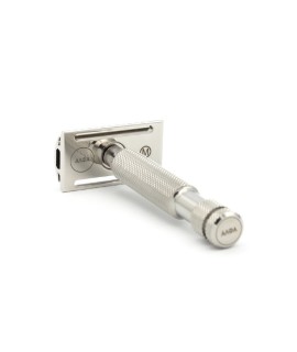 ALPHA OUTLAW stainless steel mild baseplate Braveheart handle safety razor